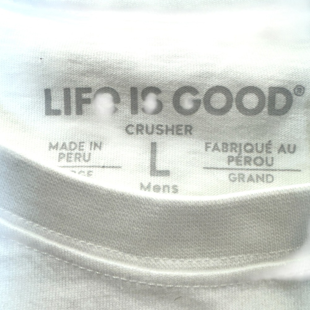 Life is Good Take It Easy Crusher Tee Mens L White Graphic T Shirt‎ NWT Vacation - Picture 3 of 4